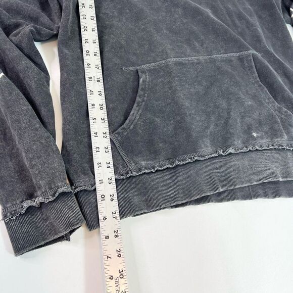 Cotton on HARAJUKU JPN TOKYO Sweatshirts Mens Large Acid Black Hooded Distressed - Picture 3 of 9